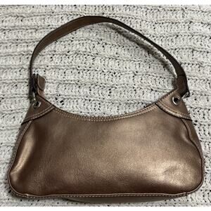 VTG Y2K Villager Liz Claiborne East West Shoulder Bag Purse Metallic Bronze